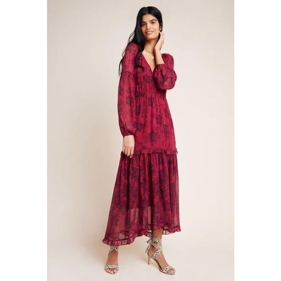 New Anthropologie Maeve Annabella Maxi Dress Size 10 - Picture 1 of 6